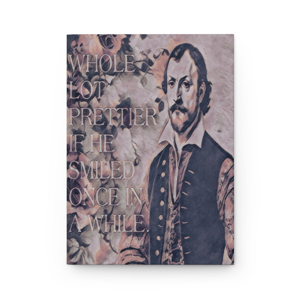 Smiled Once in a While - Matte Hardcover Journal - Quirky Humor Notebook, Funny Notepad, Unique Writing Diary, Gift