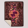 KARMA'S FANGIRL - Fleece Sherpa Blanket — Retro Floral Queen Cozy Throw