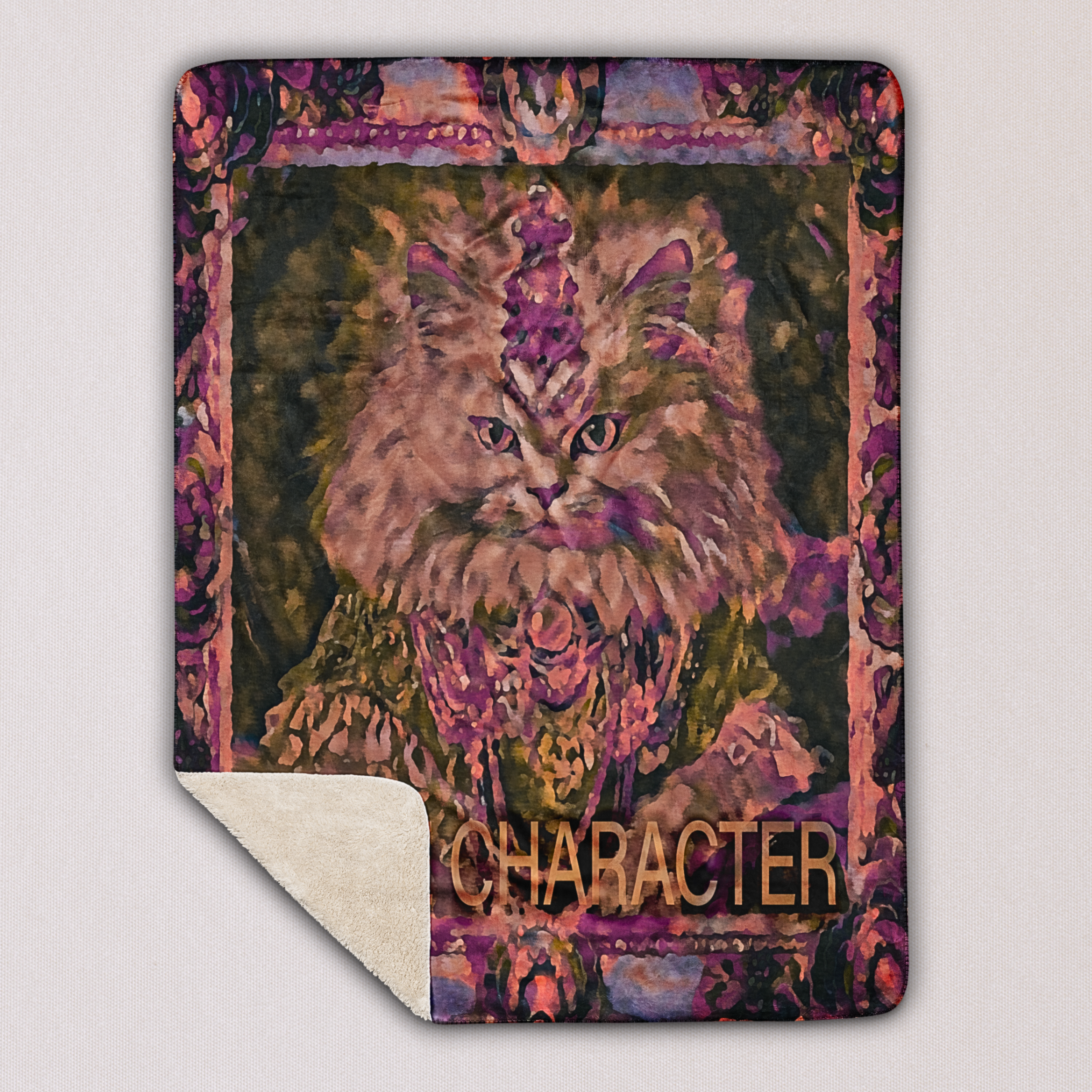 Mane Character Fleece Sherpa Blanket – Regal Cat Throw
