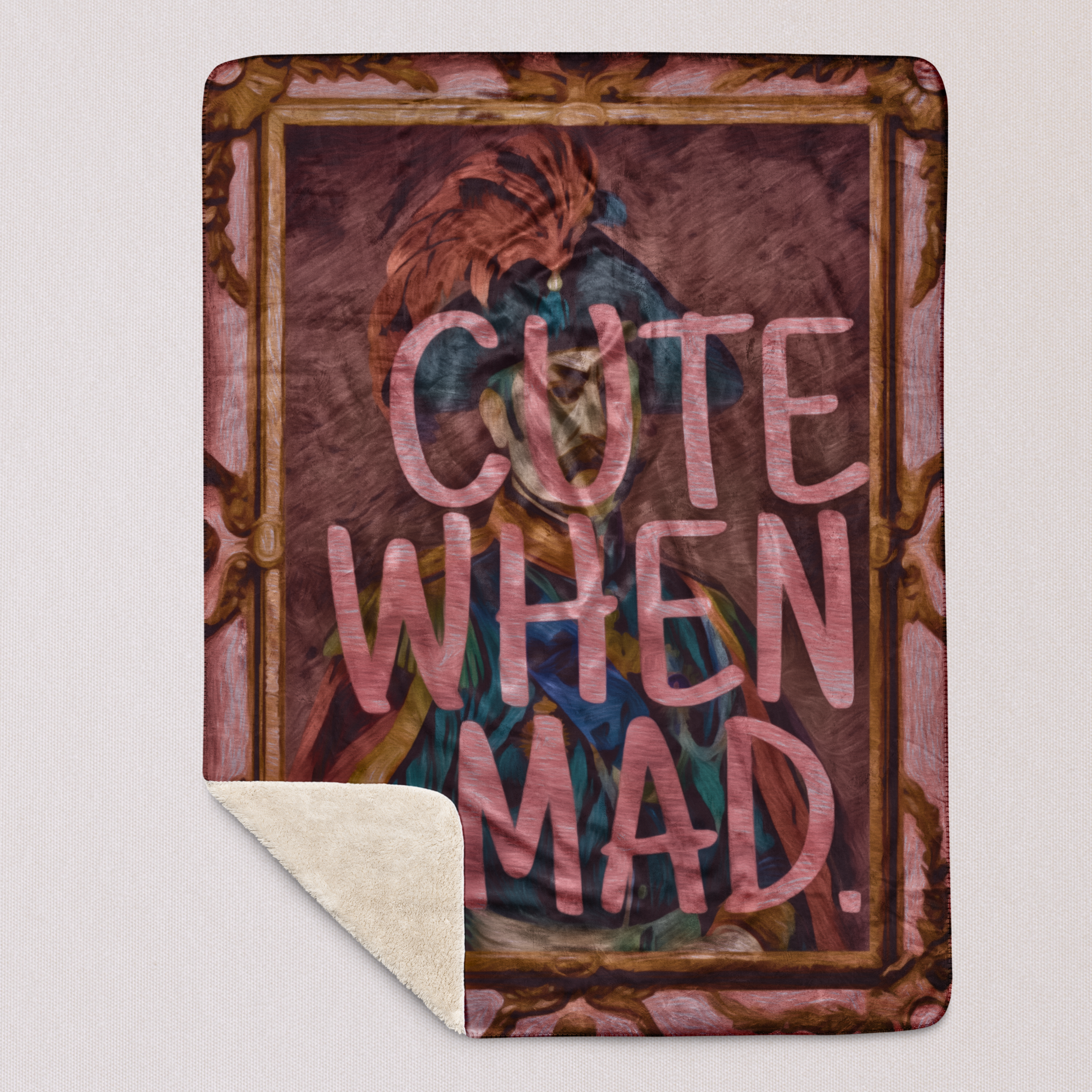 CUTE WHEN MAD - Fleece Sherpa Blanket