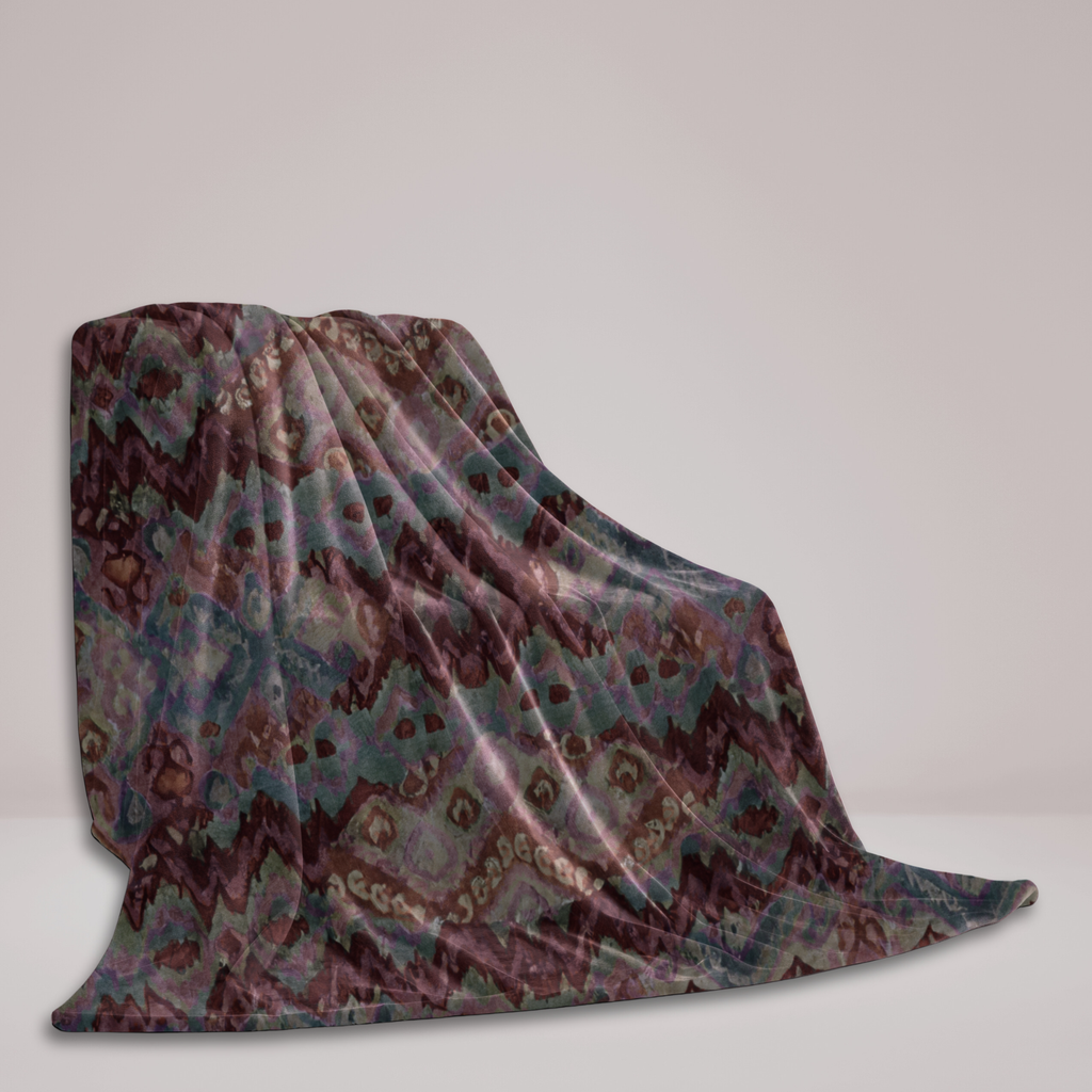 Sherpa Fleece Blanket - FABLE, cozy throw, karma lover gift, soft cuddly wrap, boho home decor