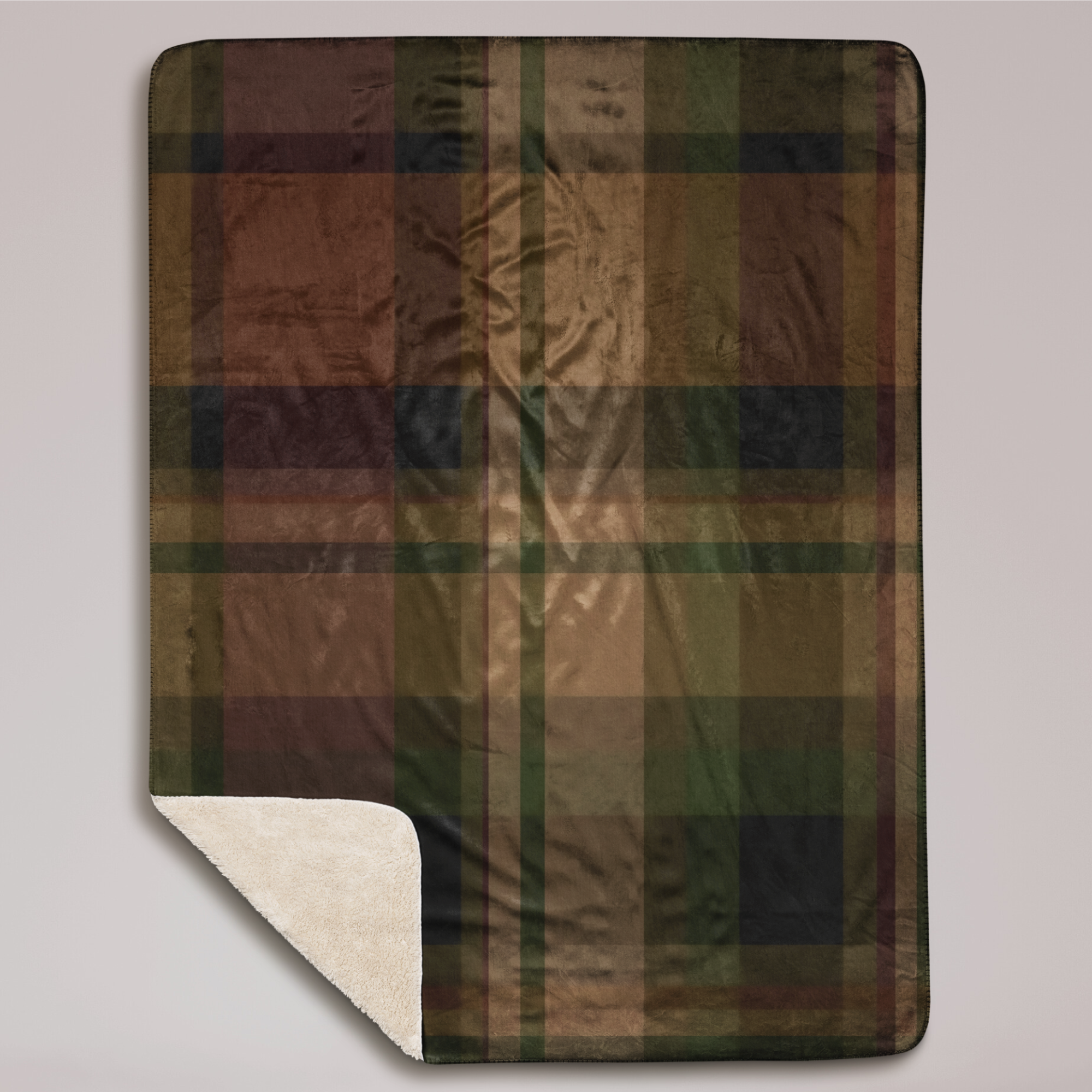 Sherpa Fleece Blanket - WELL PLAID, cozy throw, karma lover gift, soft cuddly wrap, boho home decor