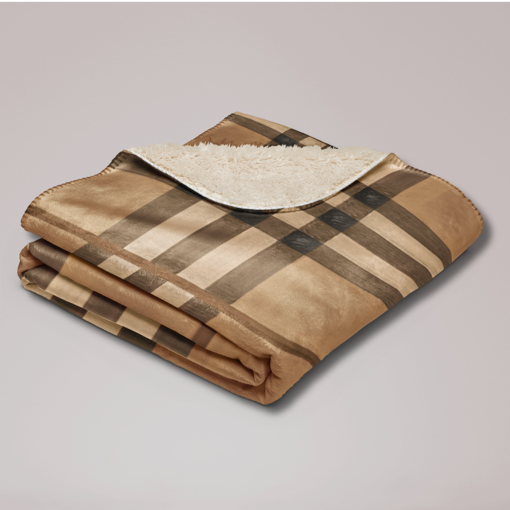 Sherpa Fleece Blanket - NOBLE, cozy throw, karma lover gift, soft cuddly wrap, boho home decor