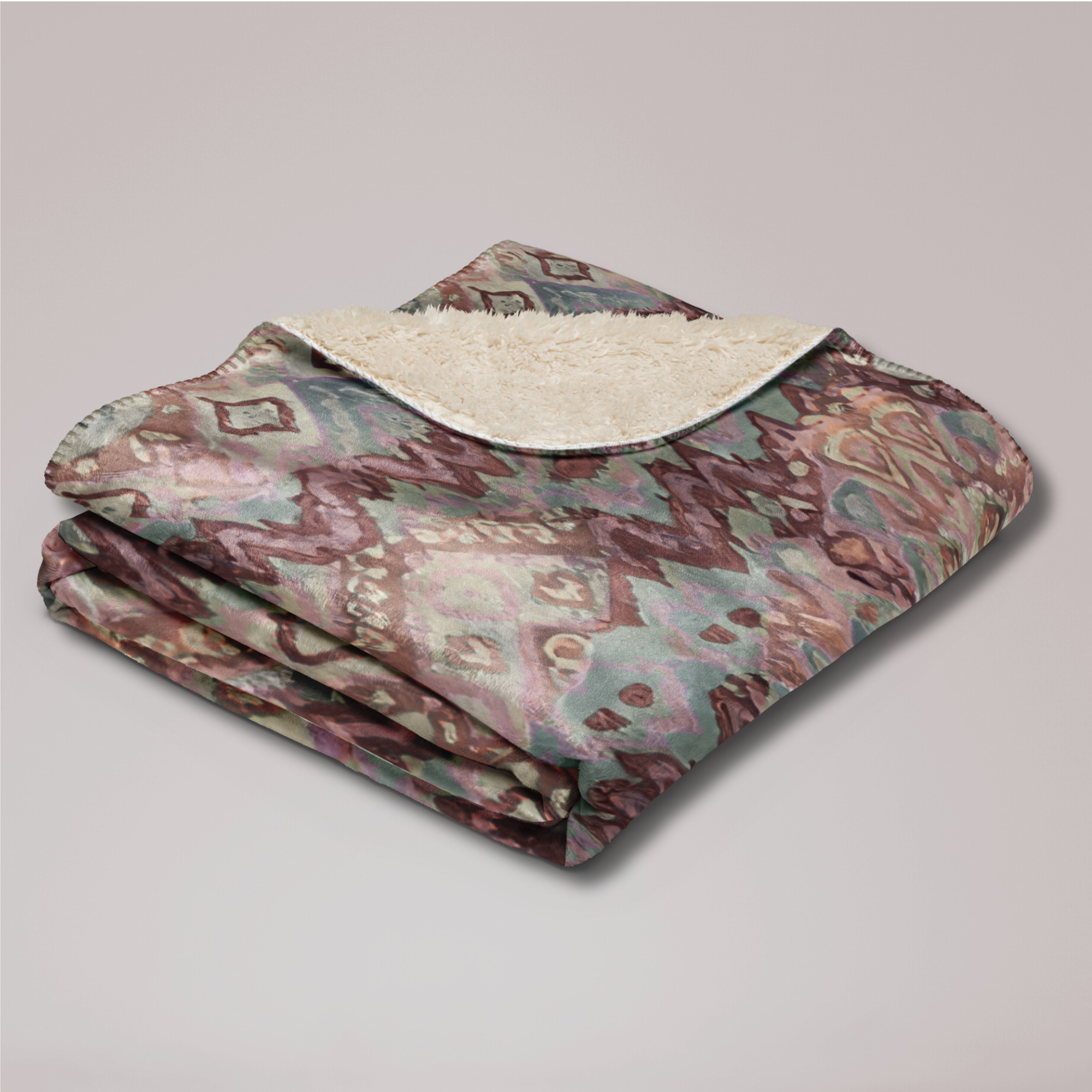 Sherpa Fleece Blanket - FABLE, cozy throw, karma lover gift, soft cuddly wrap, boho home decor