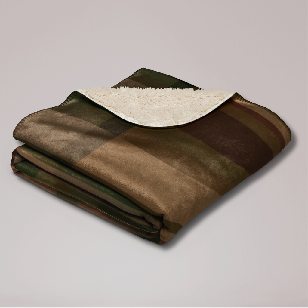 Sherpa Fleece Blanket - WELL PLAID, cozy throw, karma lover gift, soft cuddly wrap, boho home decor
