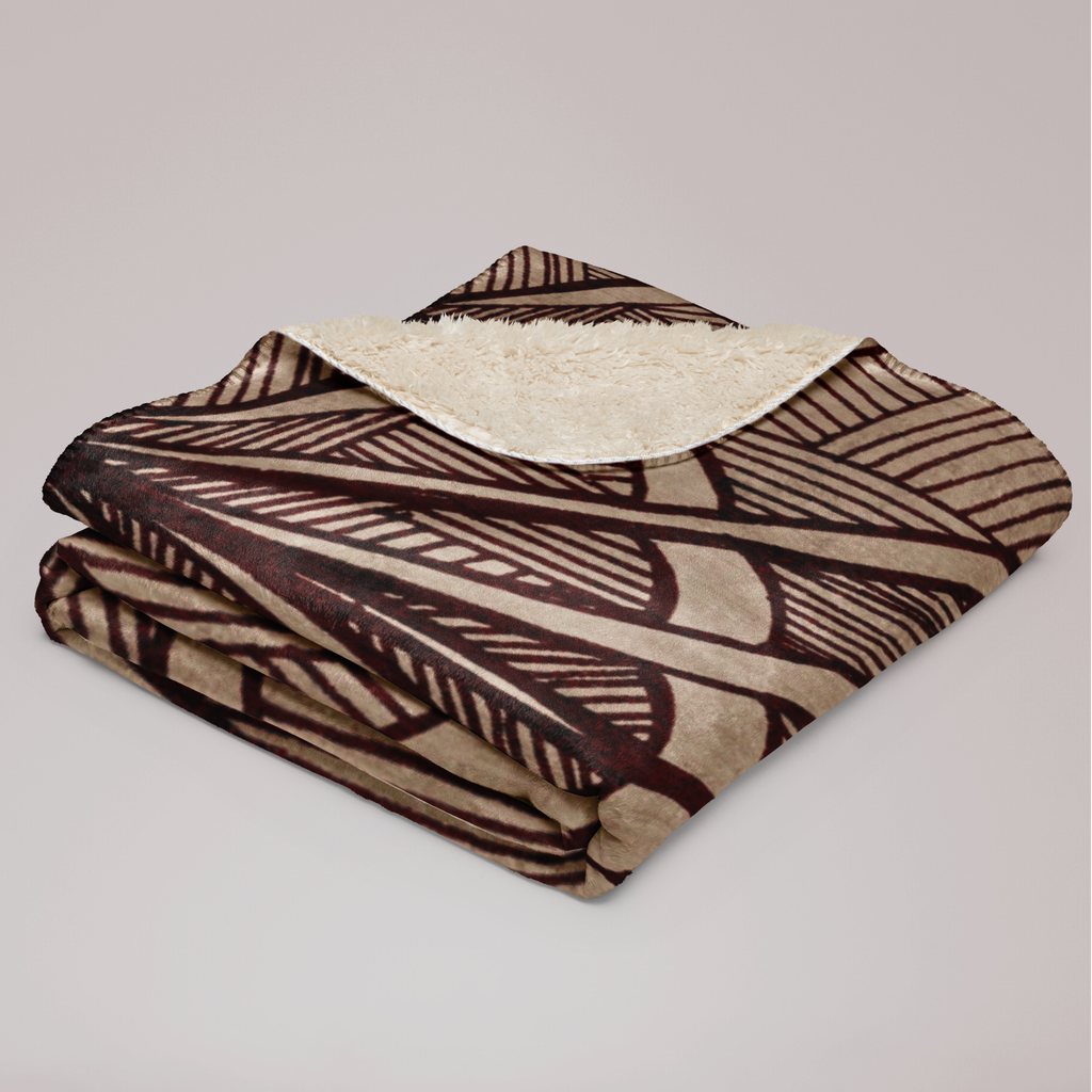Sherpa Fleece Blanket - GRACE, cozy throw, karma lover gift, soft cuddly wrap, boho home decor