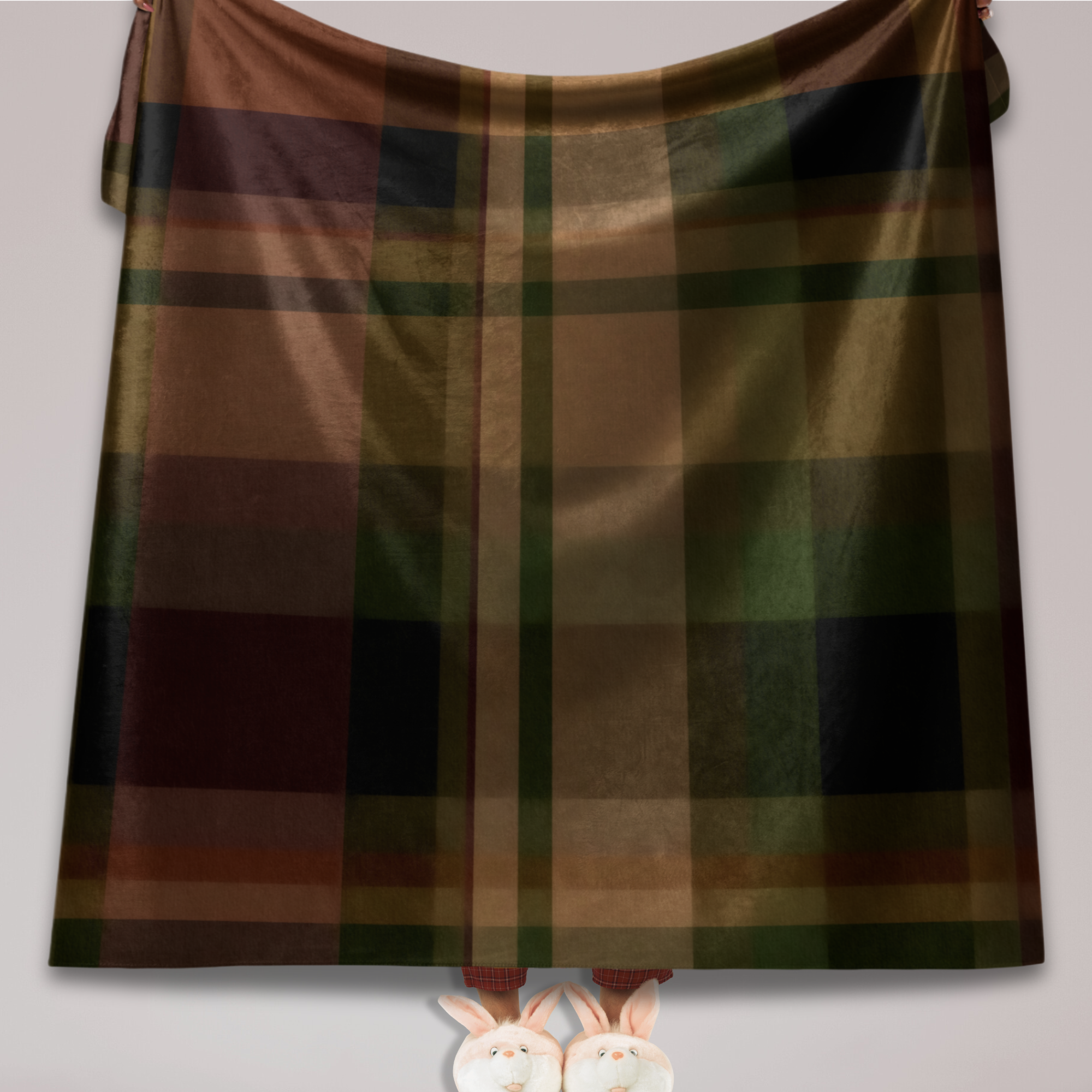 Sherpa Fleece Blanket - WELL PLAID, cozy throw, karma lover gift, soft cuddly wrap, boho home decor