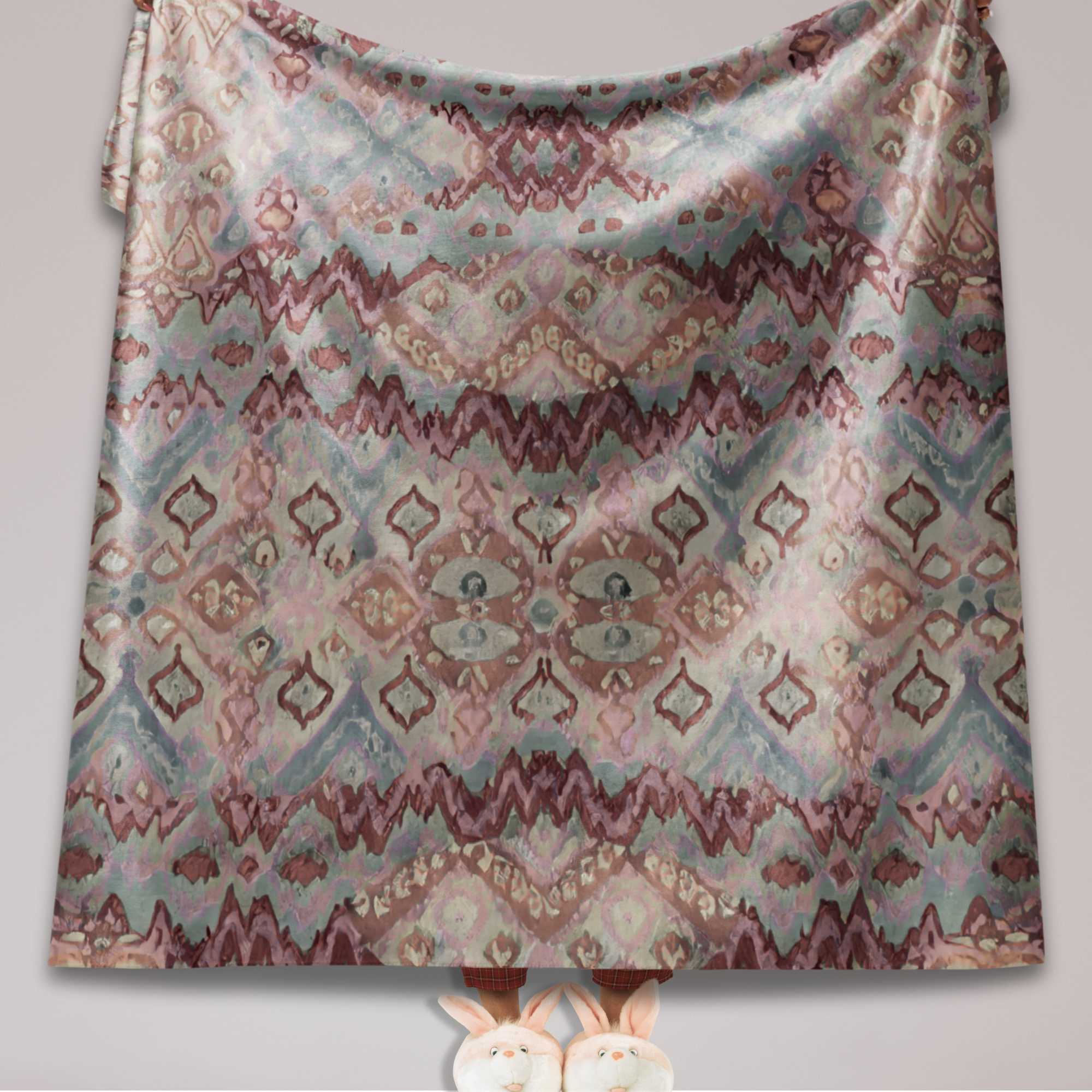 Sherpa Fleece Blanket - FABLE, cozy throw, karma lover gift, soft cuddly wrap, boho home decor