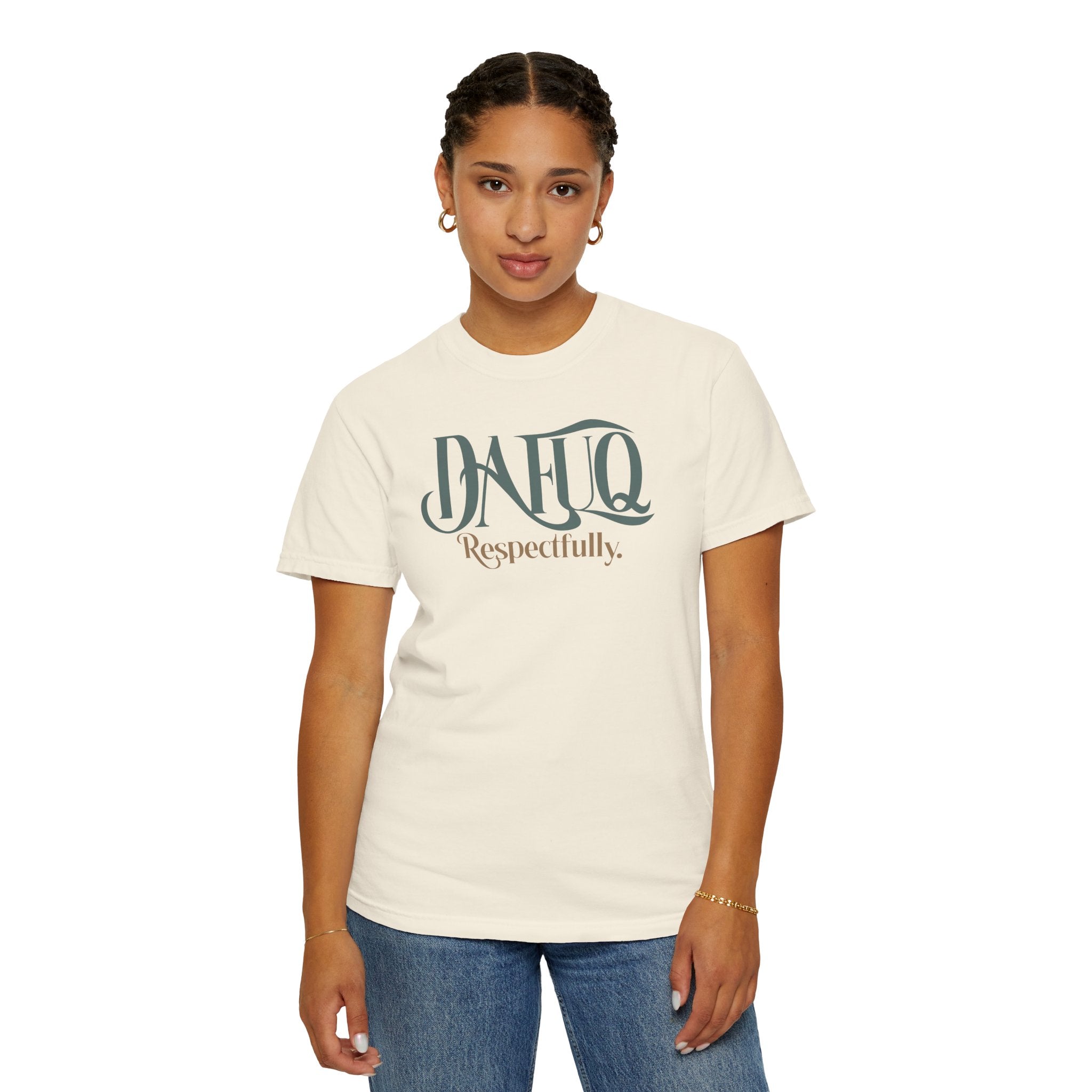 Women's T‑Shirt - DAFUQ “Respectfully.” Vintage Crest Graphic Tee
